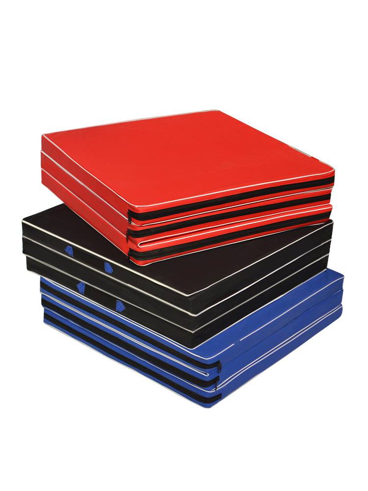 Folding fitness mats men's back lying up in yoga dance practice can fold three folded cushion leather sports mats