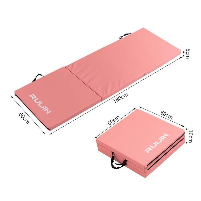 Solid color folding fitness three % discount pads up lying on yoga dance pads home with thick lunch cushion gymnastics leather pads