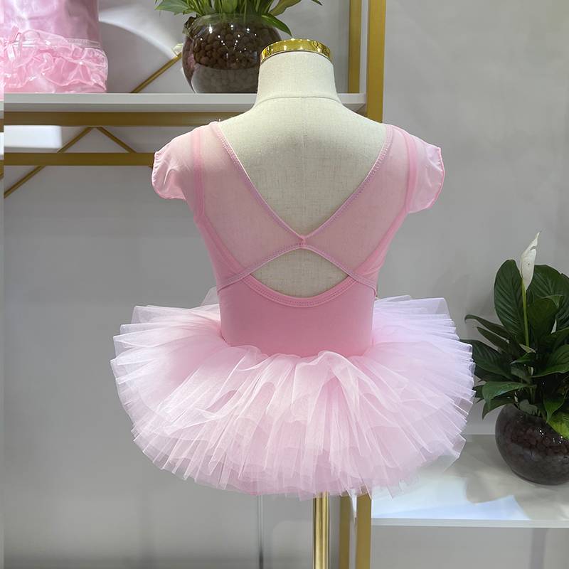 Children's summer short-sleeve professional dances, gymnastics for girls in Chinese dress, pure cotton for little girls