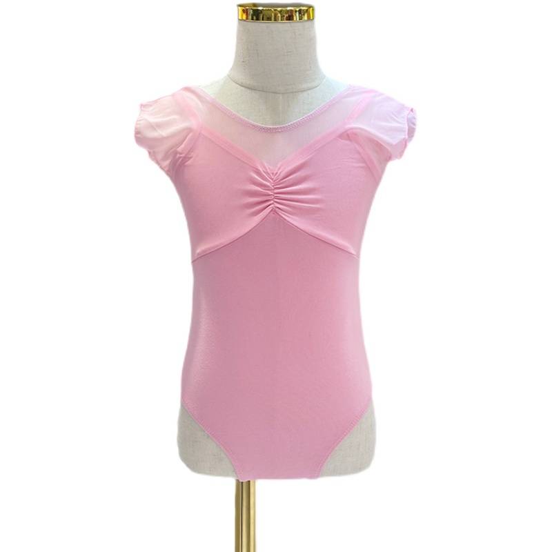 Children's summer short-sleeve professional dances, gymnastics for girls in Chinese dress, pure cotton for little girls