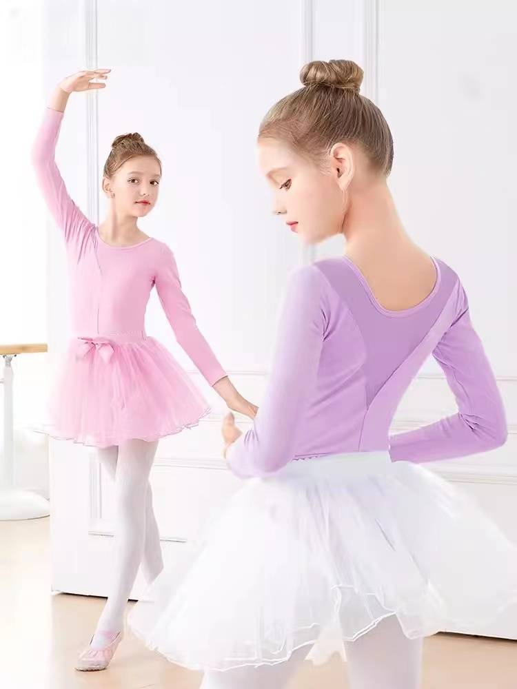 Children's dance costumes, Autumn and Winter girls' long-sleeved dance skirts, spring and summer ballet gymnasiums