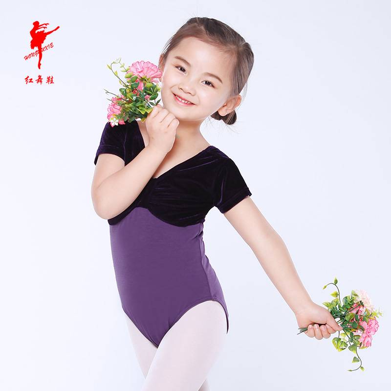 Red Shoes Boy Ballet girl short-flank velvet, spring, fall and winter dance and gymnastics 5307