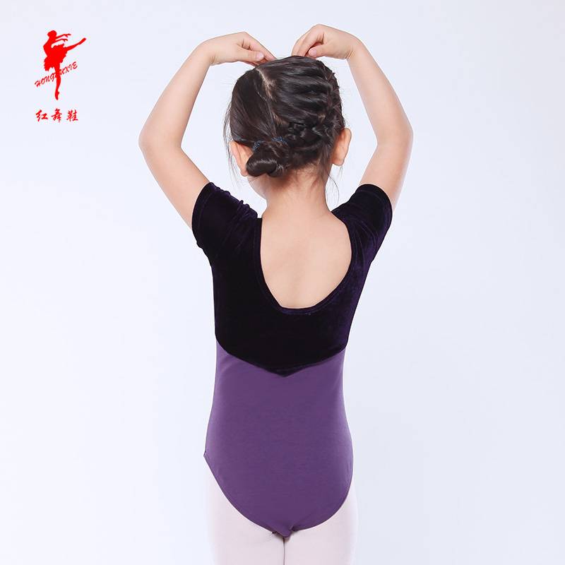 Red Shoes Boy Ballet girl short-flank velvet, spring, fall and winter dance and gymnastics 5307