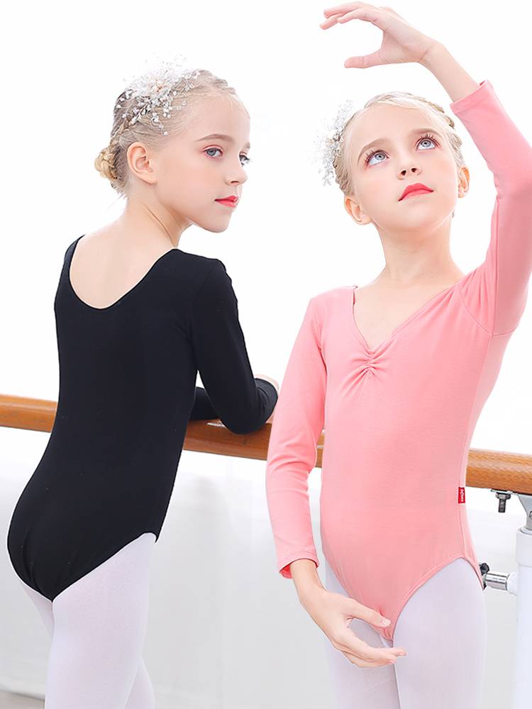 Children's dance dress girls dance short-sleeve dances and practice troupe summer Chinese dance gymnasium girls' ballet troupe