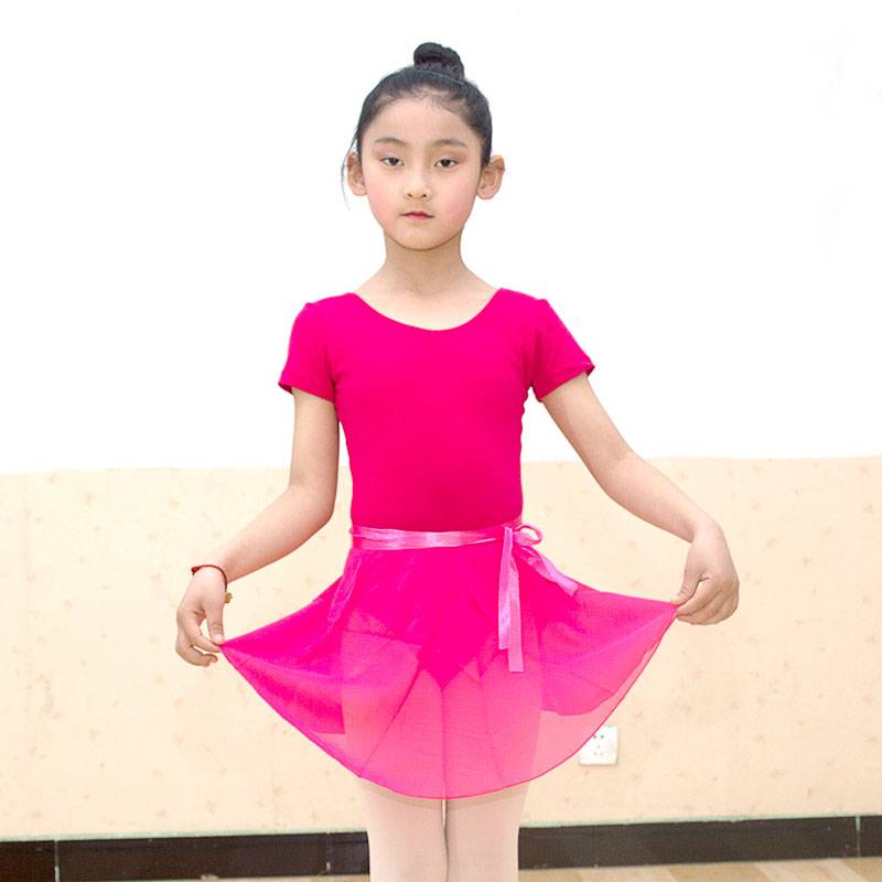 Children's ballerina short-sleeve back-sleeves, gymnasium girls' summer-salarys, cotton half-slept