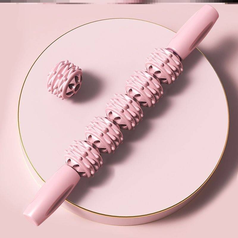 Five-wheeled massage stick-pink-m85
