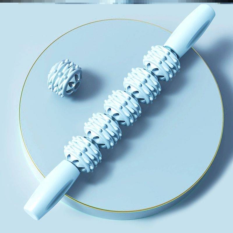 Five-wheeled massage stick-blue-E69