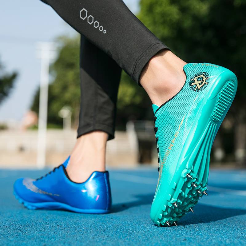 Track and field nail shoes Children's medium sprint shoes men and women students in the middle and field competition professional running remote body measurement shoes