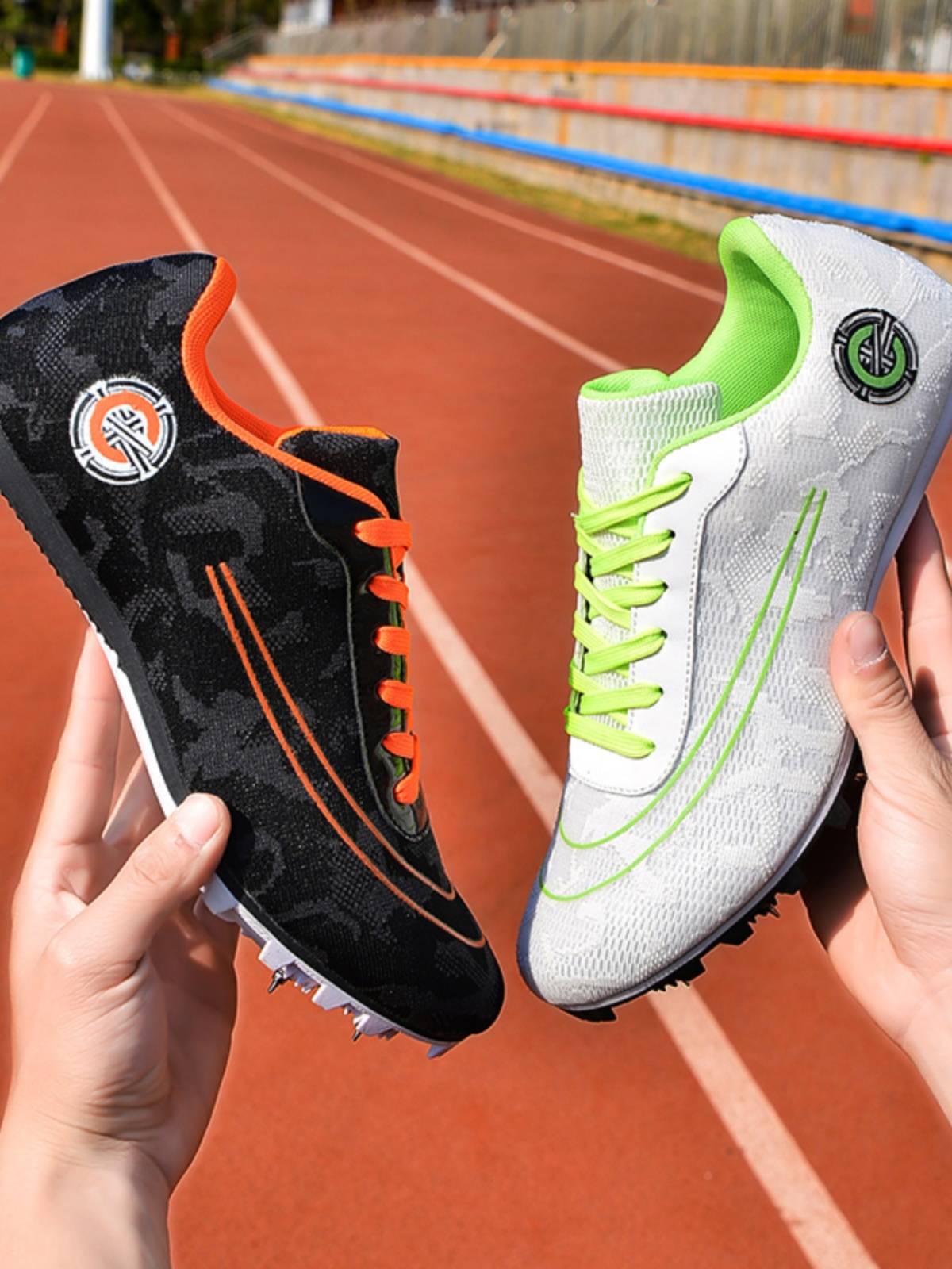 Adding points Speed up professional seven -nail shoes, track and field sprint training, male and female students running long -distance non -slip nail shoes