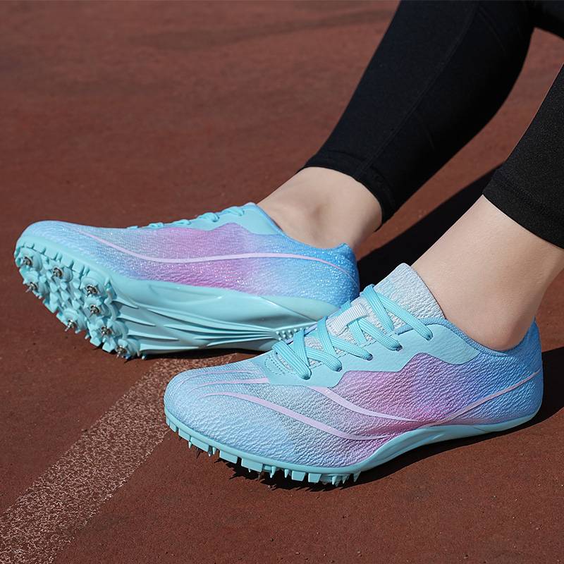 Long run and long jump in the shoes of a man and a woman