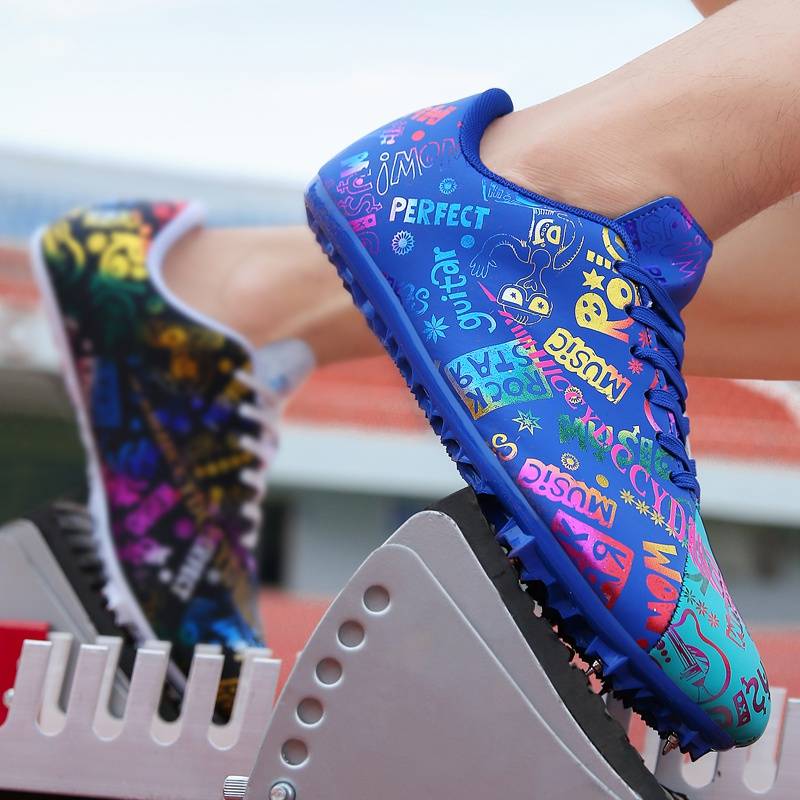 .2021 new nail shoes, track and field sprint male students physical test Bazailong sports training shoes jump professional nail shoes