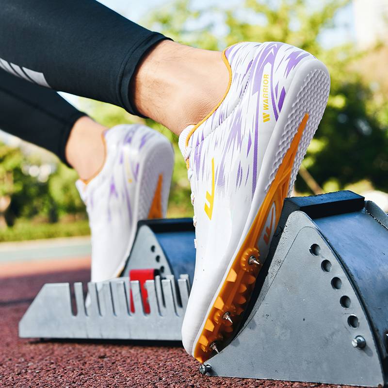 Back force track and field shoes mid -length sprint shoe track and field nail shoes men and female students physical test shoes jumping far -reaching training shoes