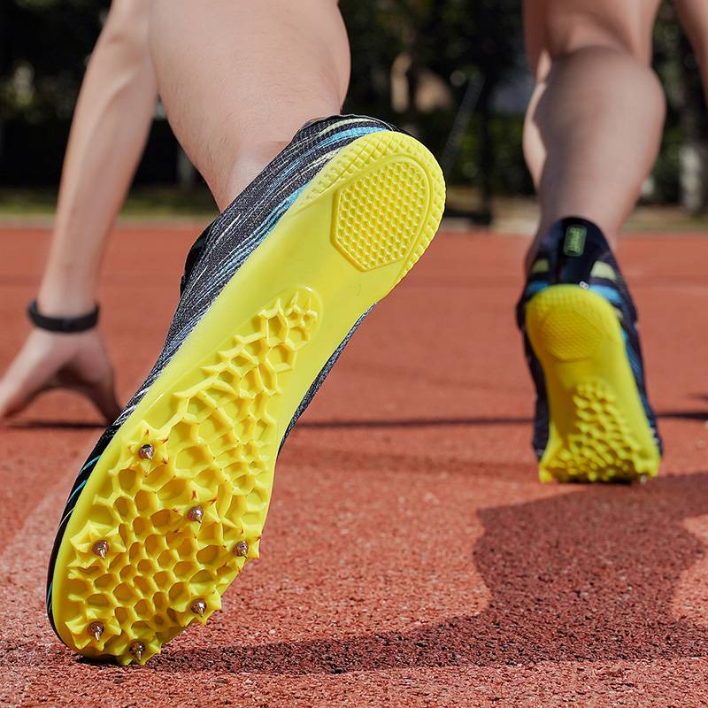 Sports testing nail shoes, track and field sprint men's sports raw running shoes mid -length running training shoes children's third -level remote nail shoes