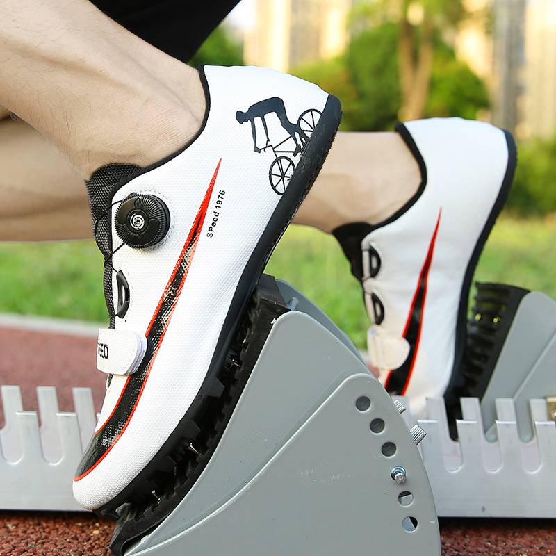 Snatch-shoe sprinting boys. Eight nails for sports training. Seven nails for professional