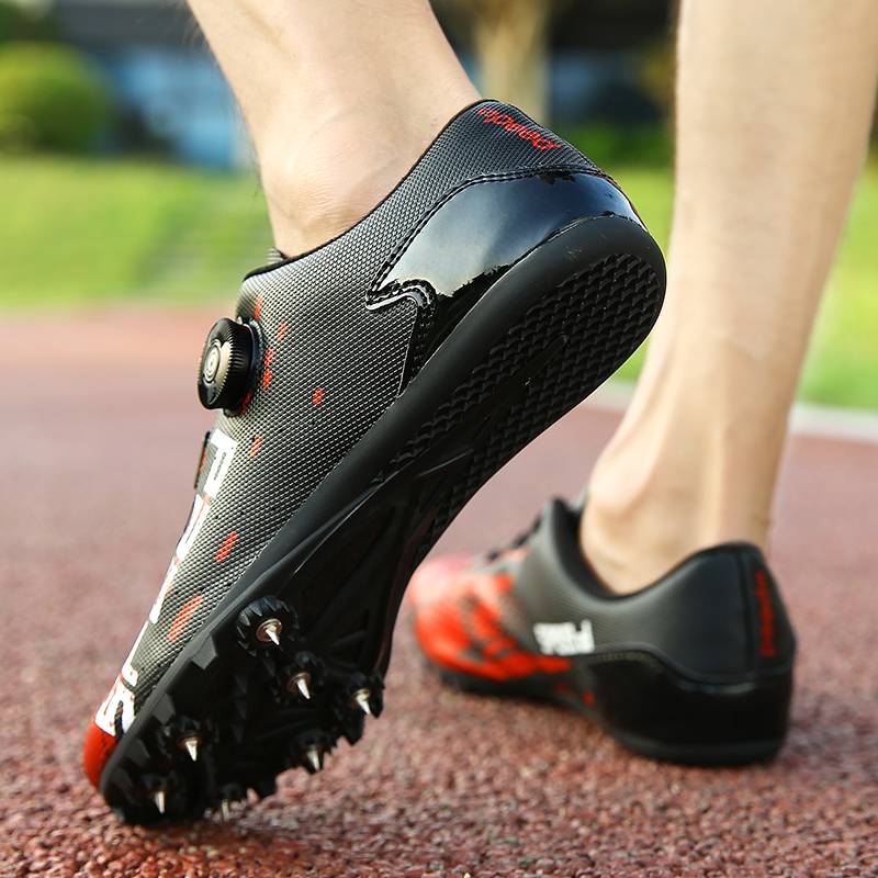 Snatch-shoe sprinting boys. Eight nails for sports training. Seven nails for professional