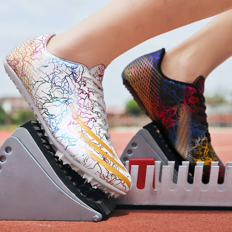 Snatch-shoe sprinting boys. Eight nails for sports training. Seven nails for professional