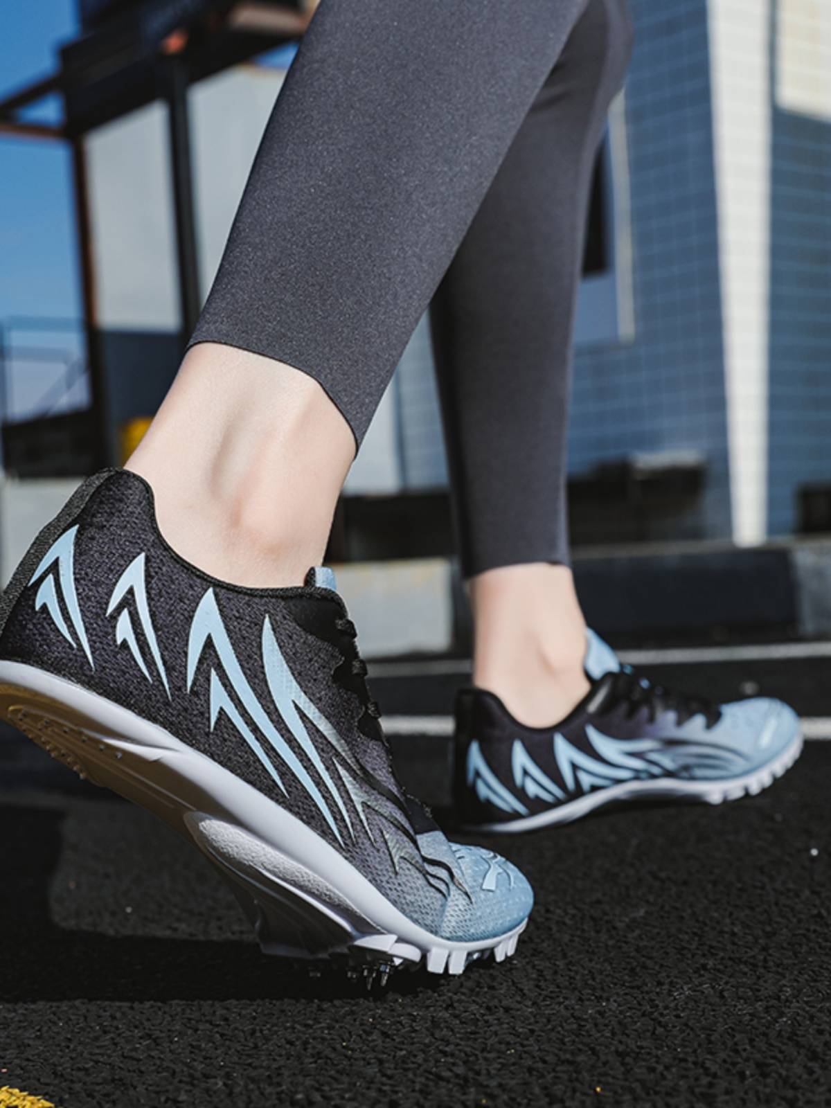 Wallandi 911 Black -bottom Lightning Breath Bailing Shoes Track Track Men's Nail Shoes Female Professional Jump Sports Specialty College