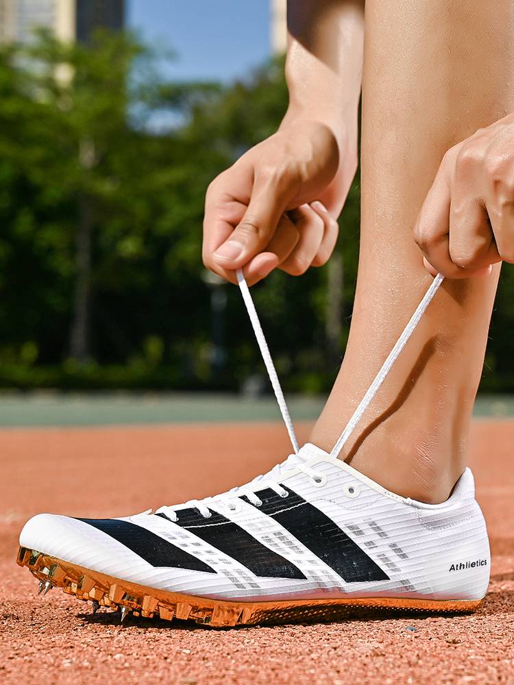 Professional track and field running shoes Short running 100 -meter men's and female physical education student mid -length running competition long nail training shoes