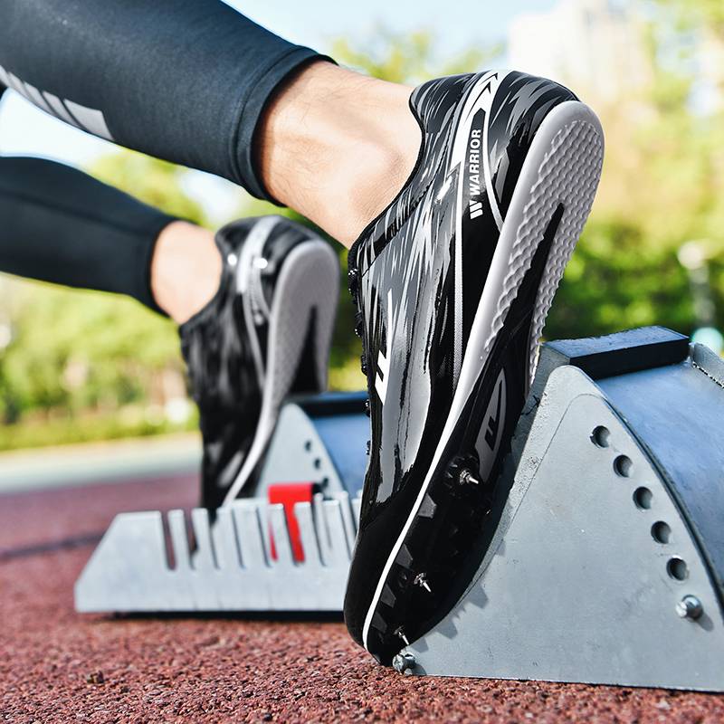 Back force track and field nail shoes mid -length sprint shoes male and female students middle school entrance examination track and field competition professional running remote nail shoes