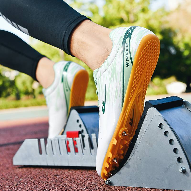 Back force track and field nail shoes mid -length sprint shoes male and female students middle school entrance examination track and field competition professional running remote nail shoes