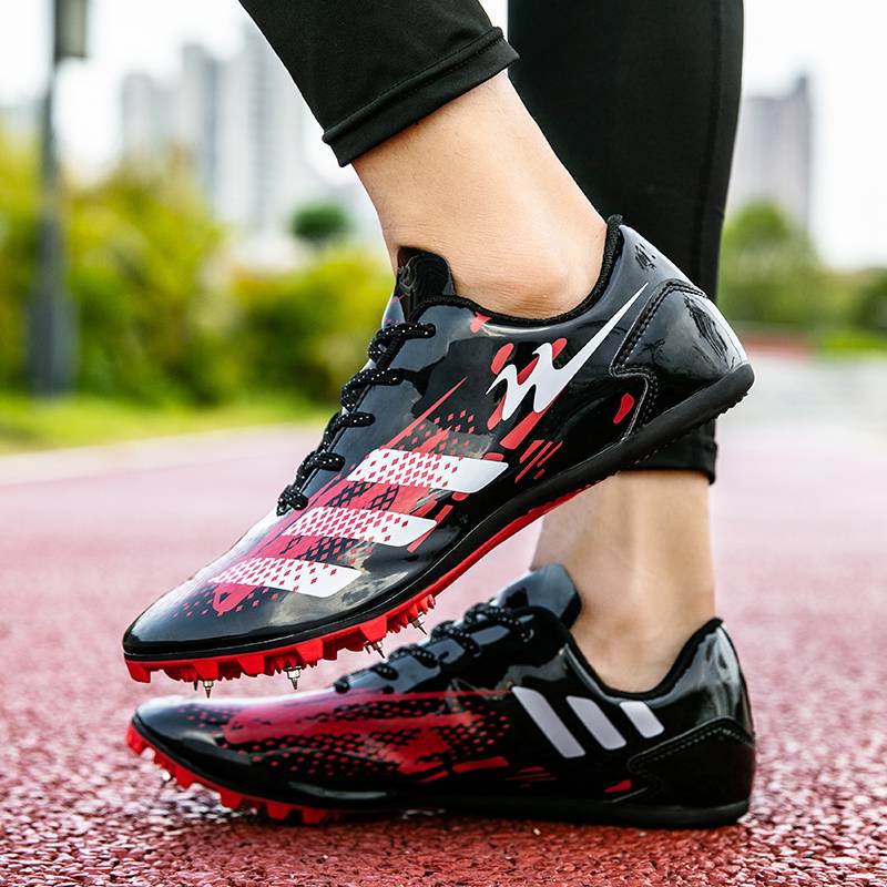 Double -star track and field shoes men's training shoes mid -examination college entrance examination sports test special nail shoes long running short running long jump shoes