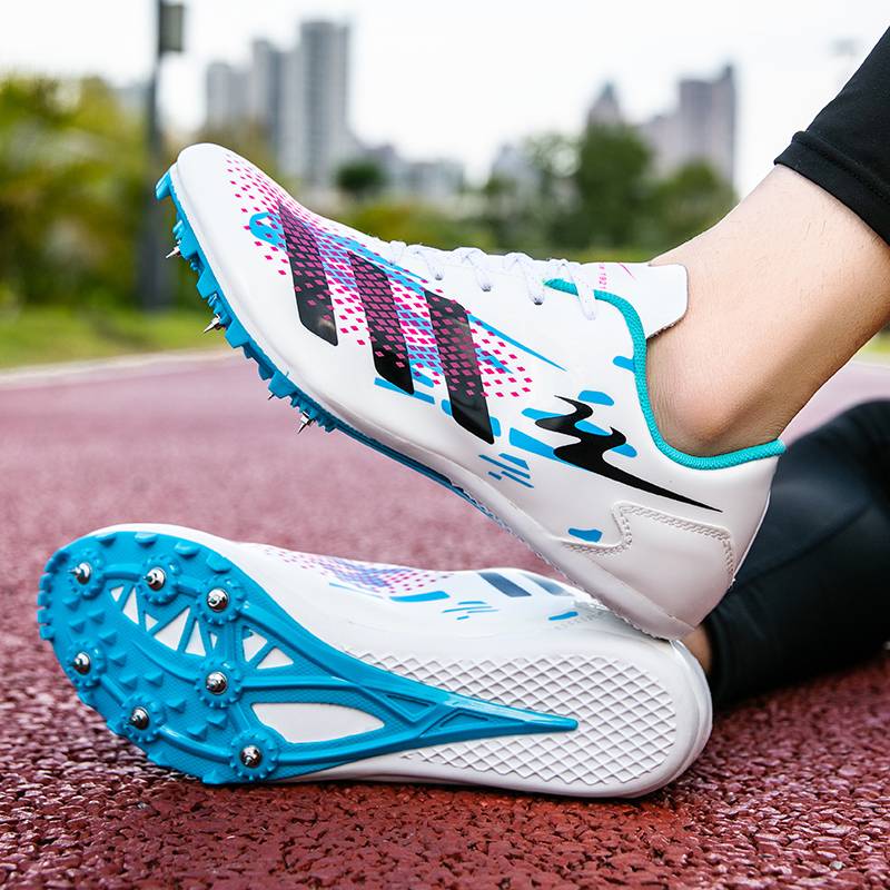Double -star track and field shoes men's training shoes mid -examination college entrance examination sports test special nail shoes long running short running long jump shoes