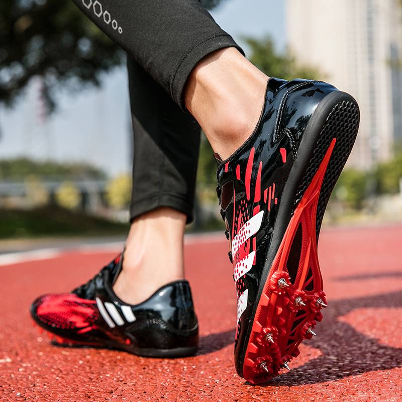 Double -star track and field shoes men's training shoes mid -examination college entrance examination sports test special nail shoes long running short running long jump shoes