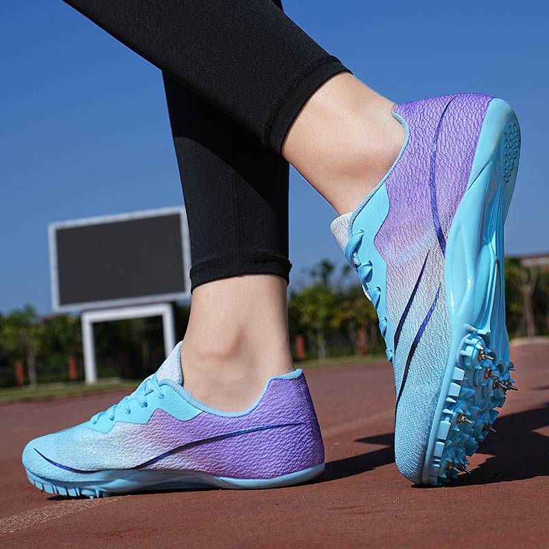 Long run and long jump in the shoes of a man and a woman