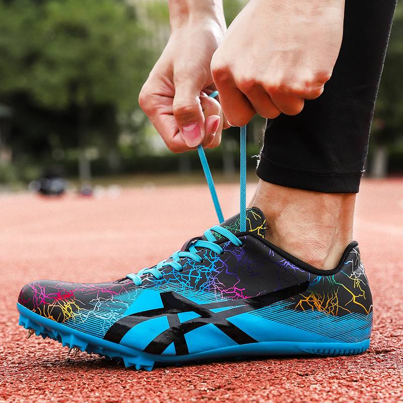Long run and long jump in the shoes of a man and a woman
