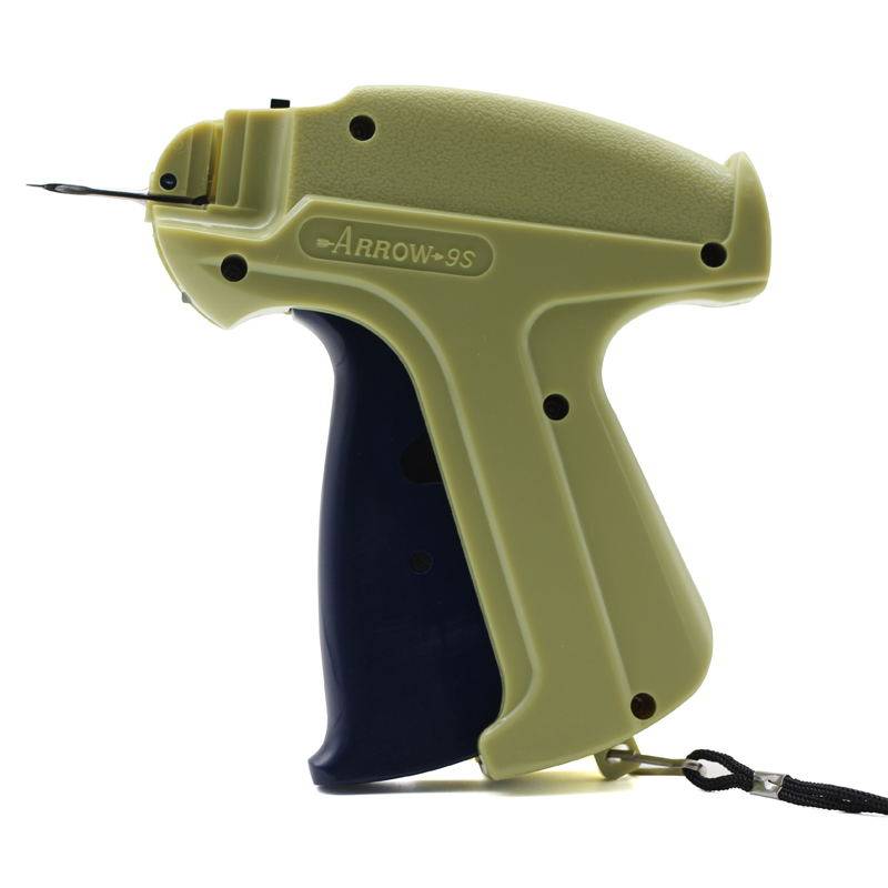 9S clothing trademark gun tag, rubber rifle needle gun shot gun socks, shoe hat, tag machine