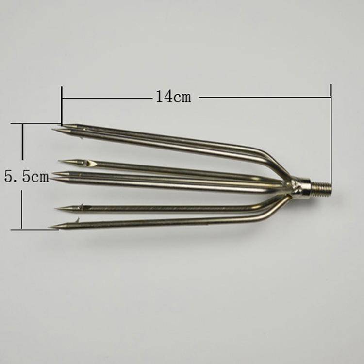 Germany imported pouring small fish fork head can retractable fish fork, steel fork sleeve, catfish blue frog stainless steel fishing fork