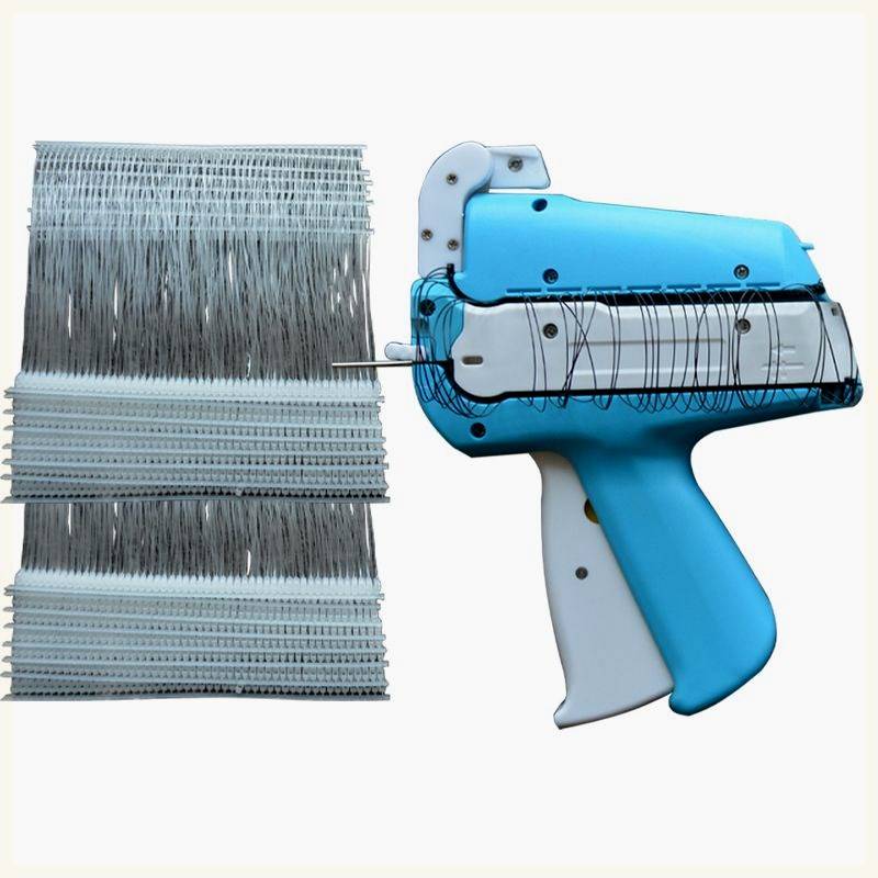 Tag needle trademark gun sleeve rotari clothing automatically penetrate rope knotting machine, mother buckle gun, ring gun label