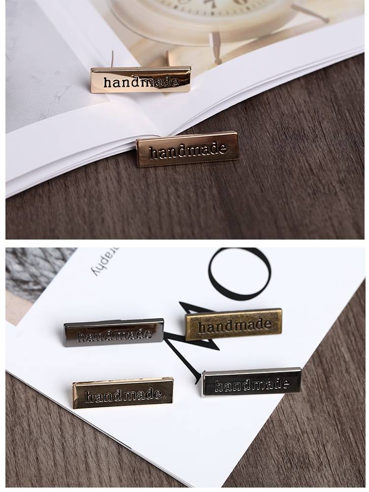 Weaving Handmade Metal Label DIY Handmade bag accessories Litter -signs and hat decoration