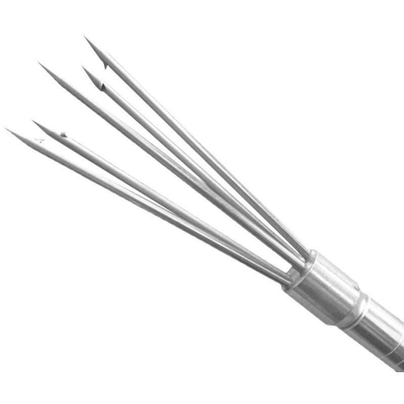 Germany imported pouring small fish fork head can retractable fish fork, steel fork sleeve, catfish blue frog stainless steel fishing fork