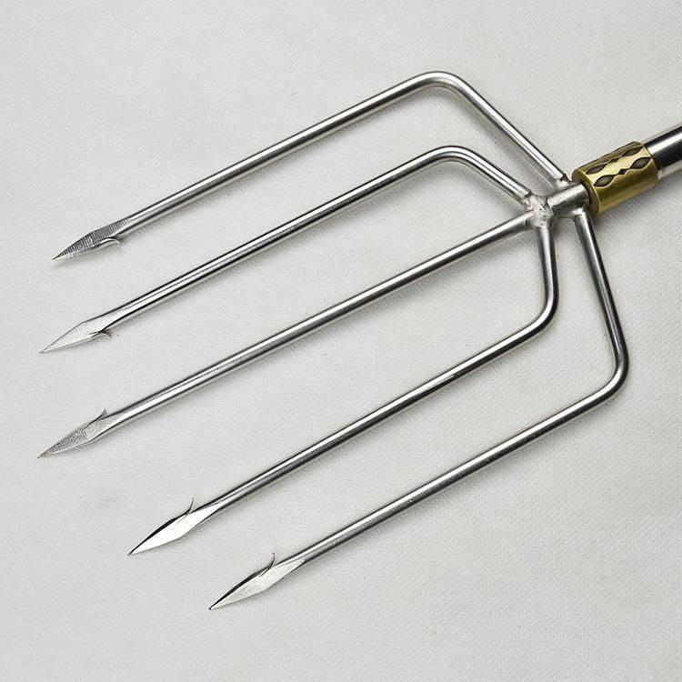 Germany imported pouring small fish fork head can retractable fish fork, steel fork sleeve, catfish blue frog stainless steel fishing fork