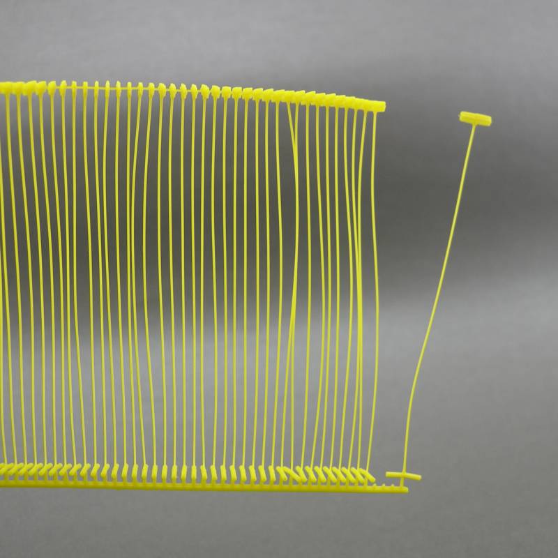 yellow gel, coloured channels, branded gun, plastic line, hanger needles, diy coloured clothing accessories
