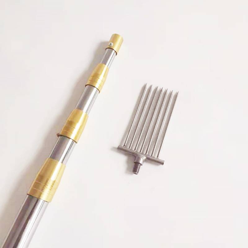 4 -meter yellow pole+7 teeth thin needle fish fork head