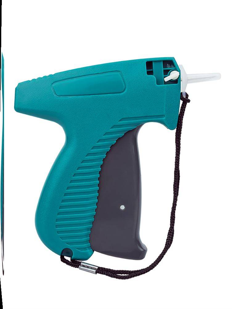 Tag label grabbing a label gun, a beacon, a crane cranker, a trademark, a gun jacket rubber needle