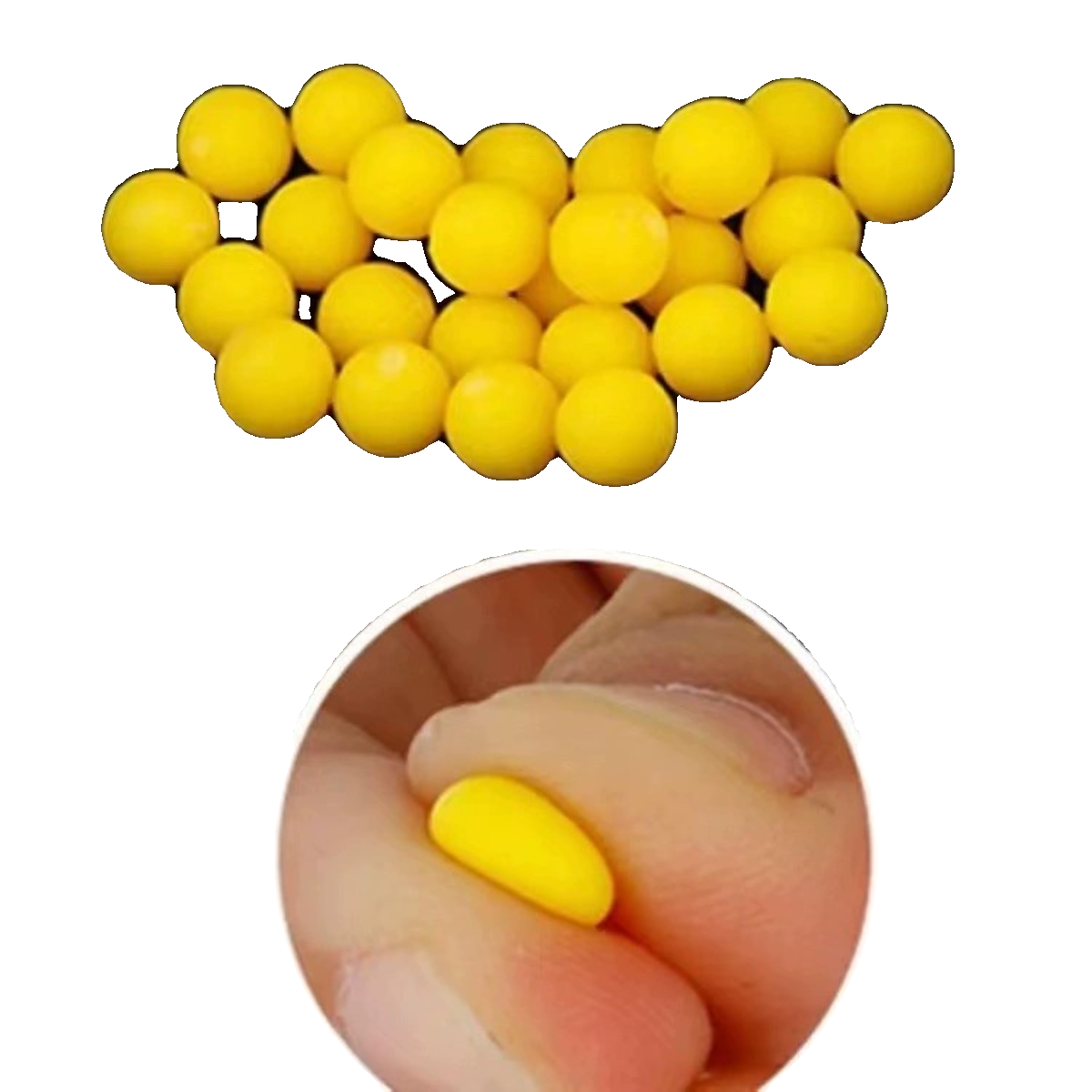 Swalling aura ball Special gun Children's toy 6mm plastic bombs plastic bombs memories 8090 yellow soft glue bombs