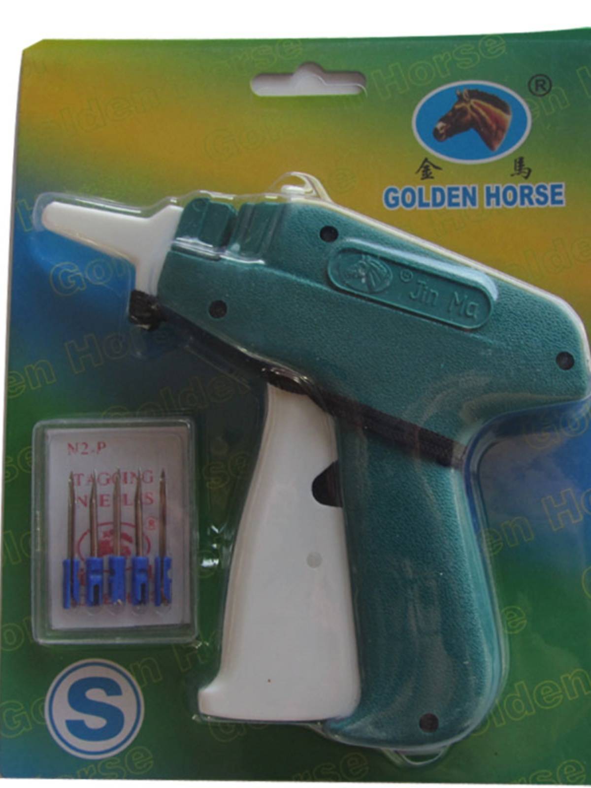 GOLDEN HORSE MODEL S, MODEL L, BRANDED PLASTER GUN WITH SIX PINS OF QUALITY FOR MAIL