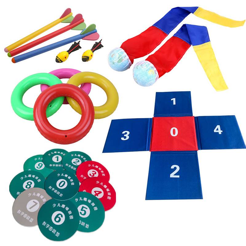 Children's fun track and field soft round jump pad soft -type soft -type soft -type tuna head with whistle gun ribbon soft ball