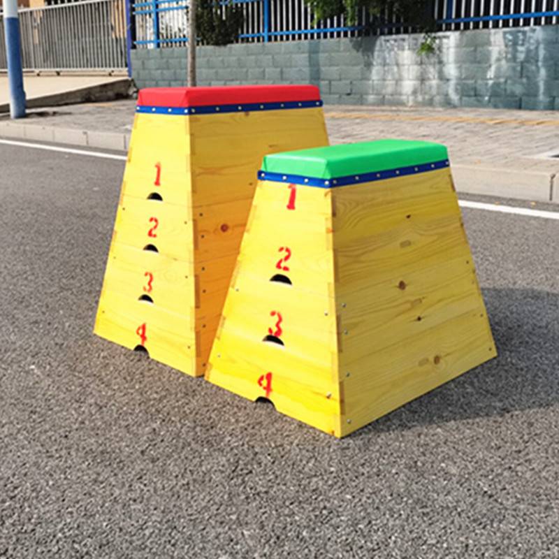 Children's kindergarten physical training equipment highly adjusts box jump jumping saddling saddle horse jumping wooden box jumping goat jumpboard