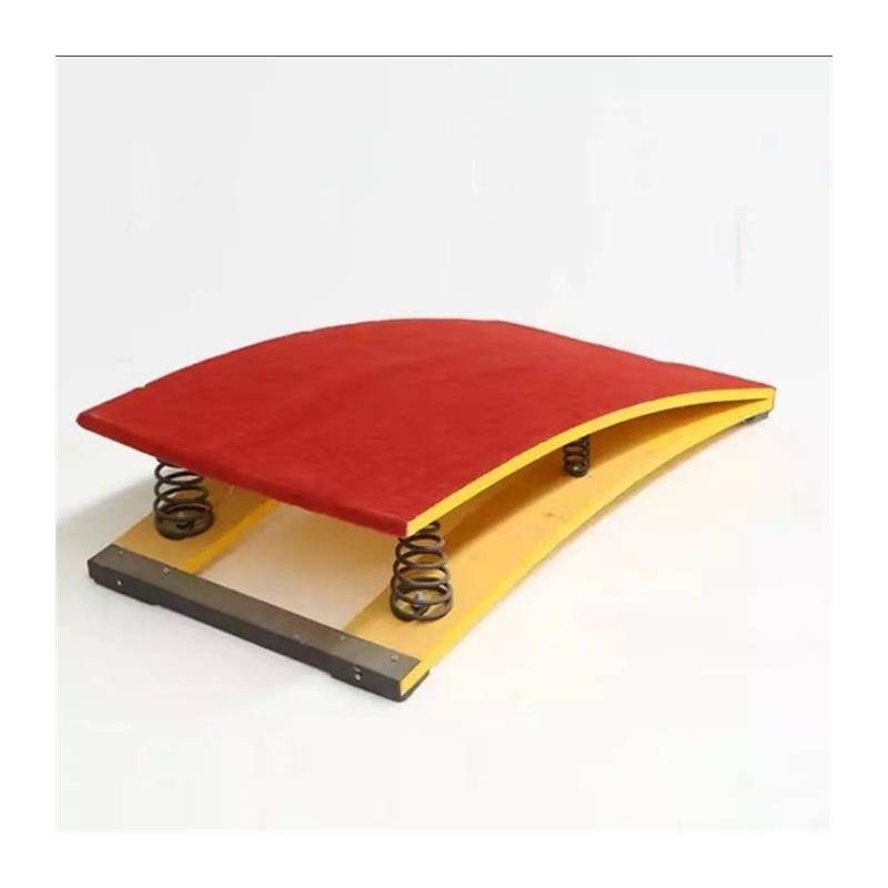 Kindergarten goat jumping saddling pommel -assisted springboard jumping box wooden jichrinet spring plate body suitable training equipment