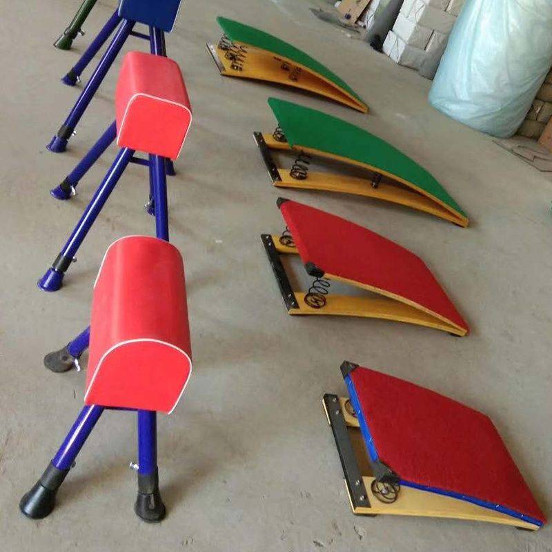 Children's adjustable horses jumping horse kindergarten saddling horse disassembled jumping box big goat jump training equipment spring assistance springboard
