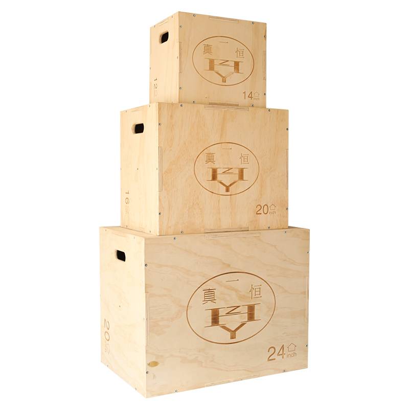 Internet celebrity private education training raw wood texture commercial fitness wooden box ultra -thick body energy training bouncing equipment jumping stool jump box