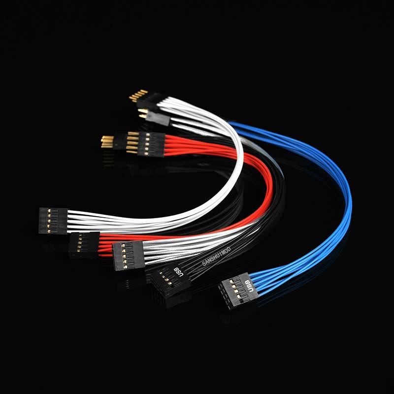 Computer motherboard IO jumper chassis panel USB signal line host internal USB2.0 extension line silver -plated wire