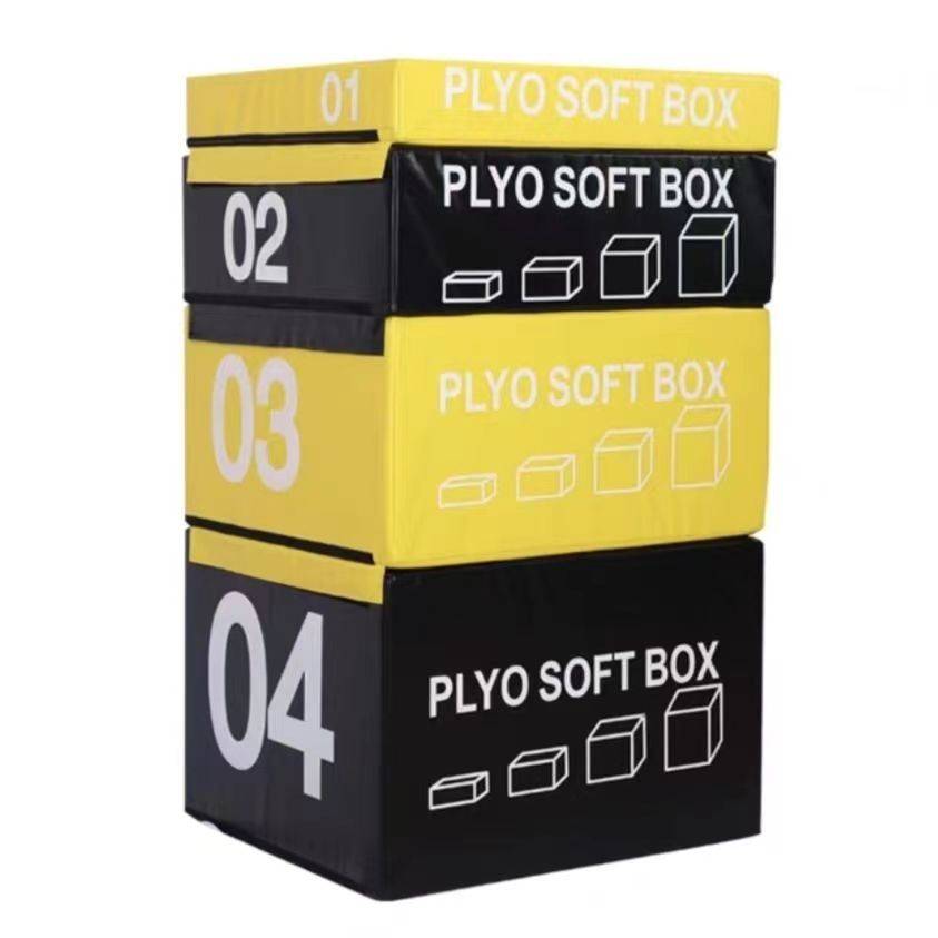 Black and yellow children's jump box size 75x65x130cm