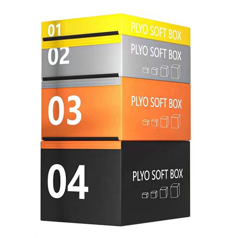 Adult (yellow gray orange black) jump box (size 90x75x150cm