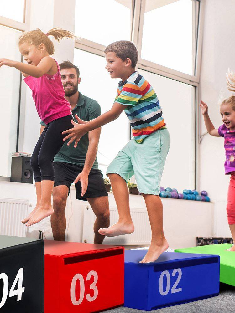 Children's physical fitness training equipment full set of young children sensing tutoring software software saddle horses jump box balance wood slope pads
