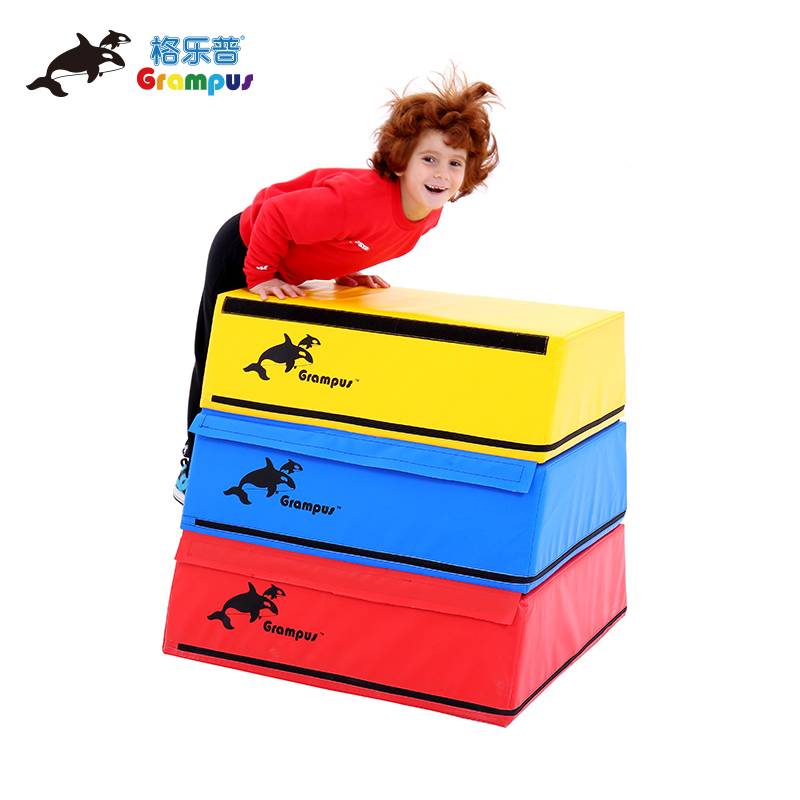 Gelupe three -color jumping horse gymnastics cushion capable software jump box Kindergarten children's early education sense training equipment